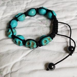 Turquoise and hematite beads friendship bracelet